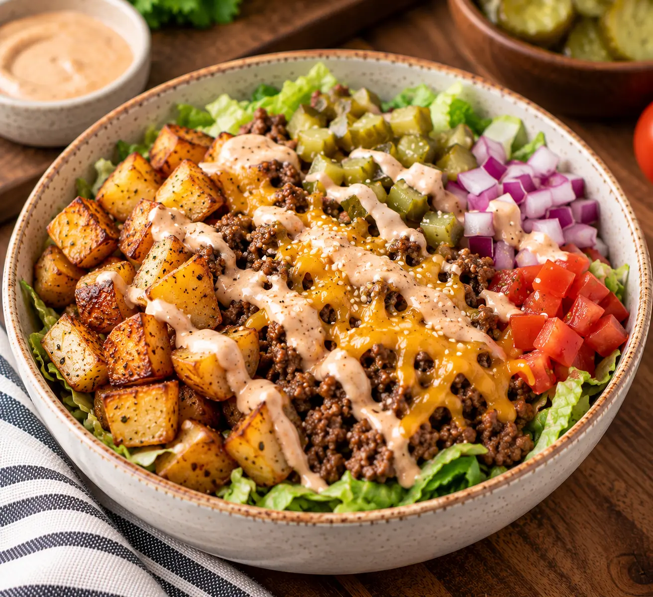 Loaded Cheeseburger Bowl