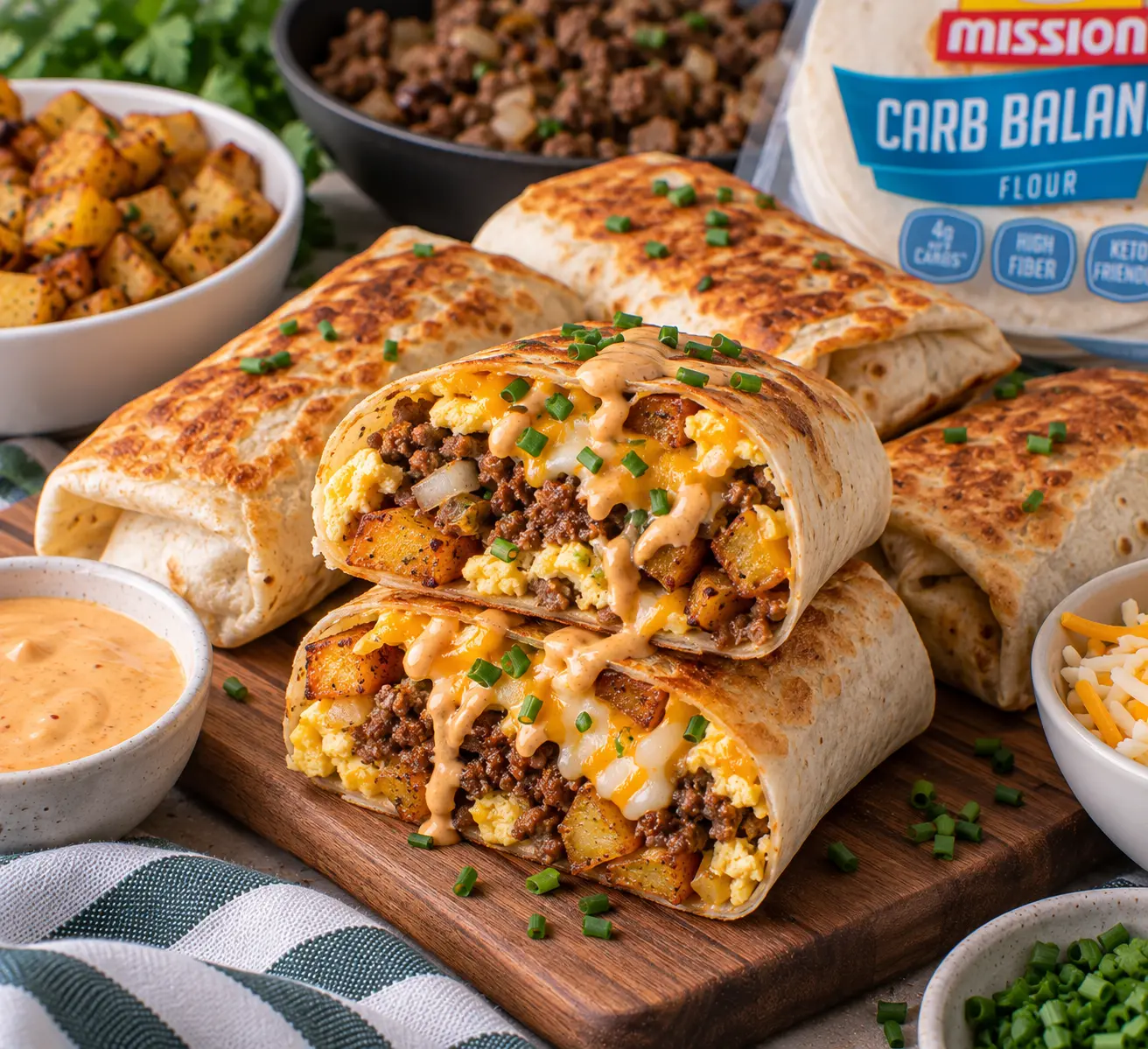 Crispy Breakfast Burritos
