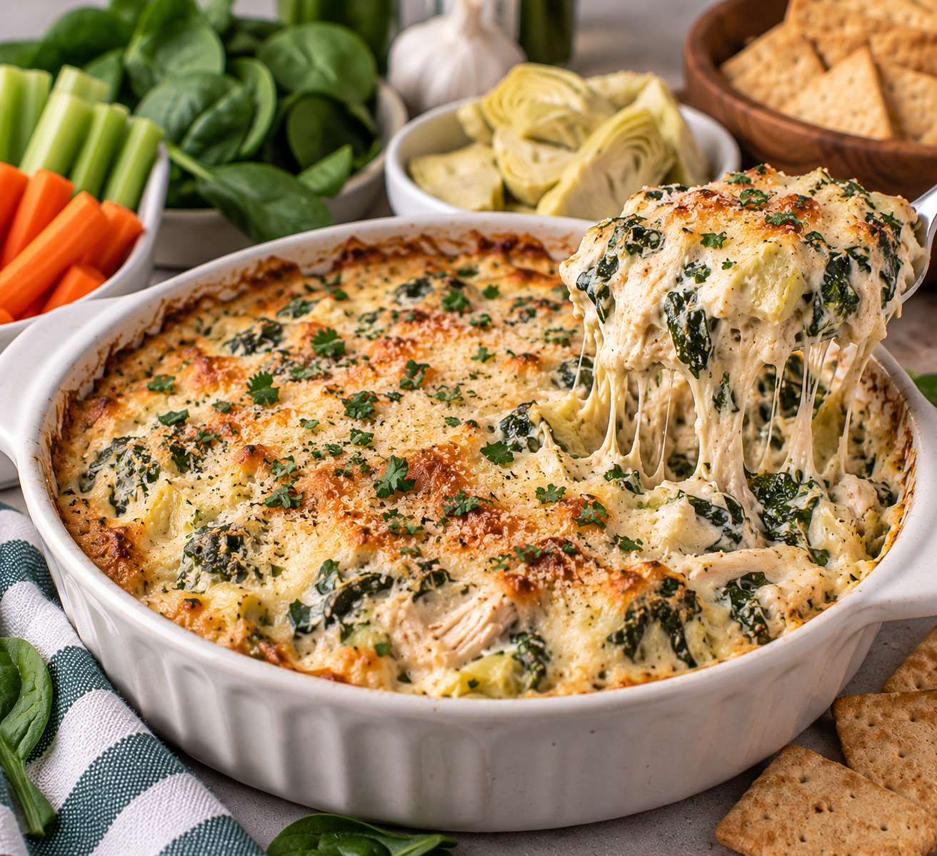 Spinach Artichoke Chicken Dip