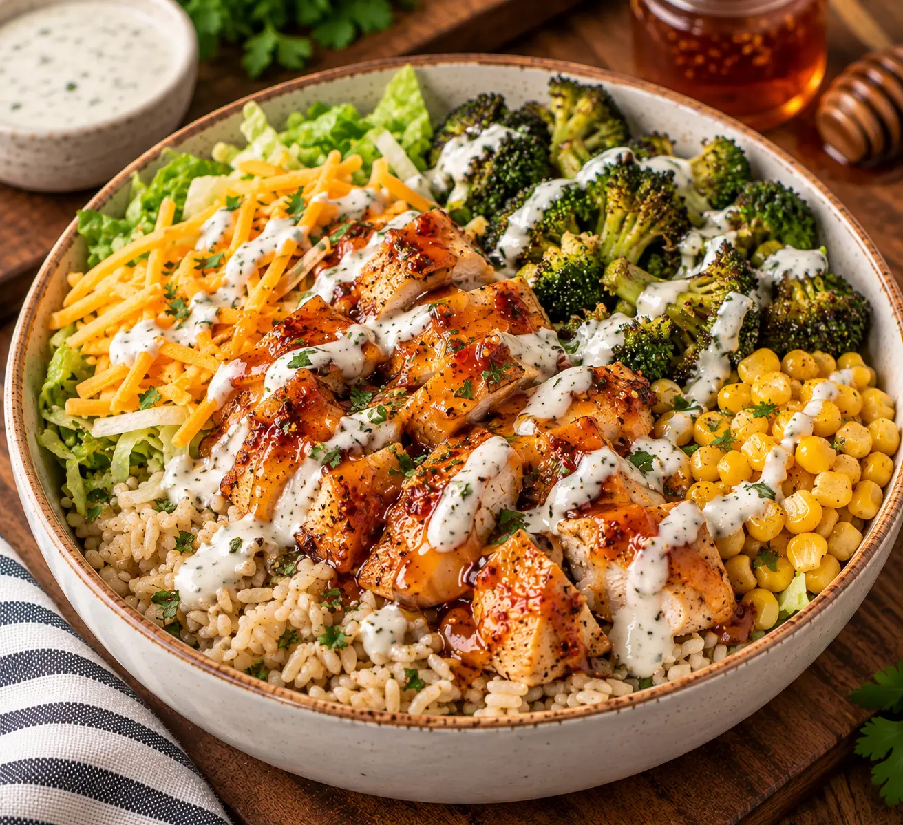 Hot Honey Chicken Ranch Bowl